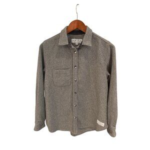 Anián Men’s Wool Shirt Jacket Gray Button Up Made in Canada Size M – 80% Wool 20